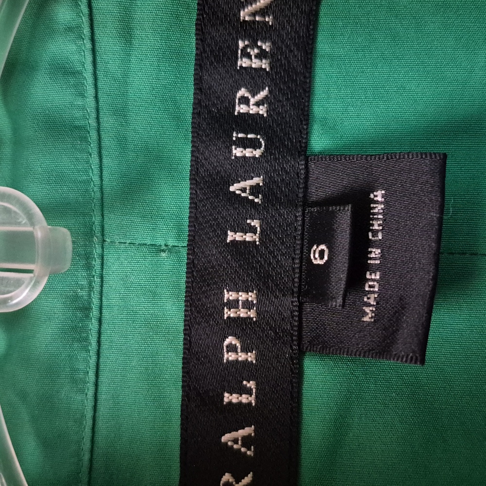 Ralph Lauren Kelly Green Fitted Button Down Shirt Embroidered Pocket Sz. 6 - Picture 6 of 6